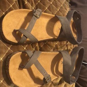 Cute pastel grey sandals. Never worn. Size 10